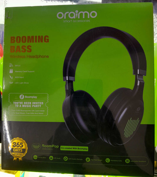 Booming bass Oraimo wireless headphones