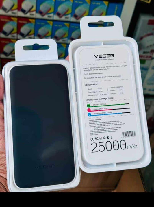 25000 mAh VEGER Power Bank with 2 USB Out Puts - Veger V11