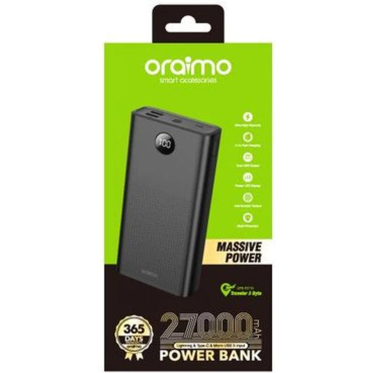 Oraimo Traveler-3-Byte Massive Power 27000mAh Power Bank – Black