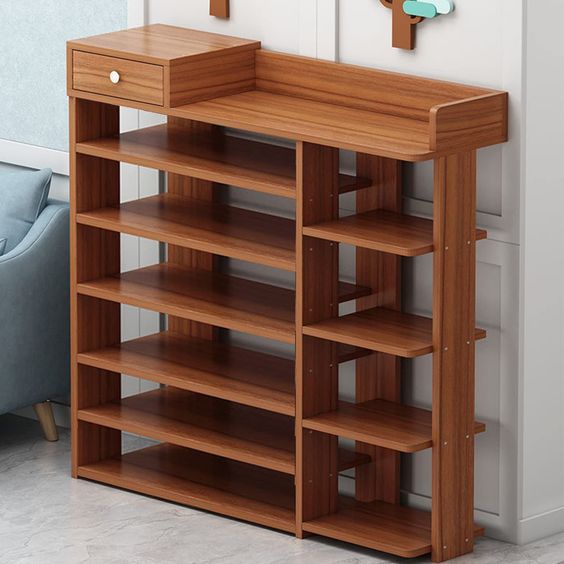 Contemporary Wooden Shoe Rack Tower