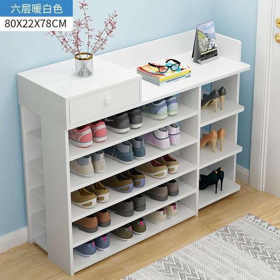 Contemporary Wooden Shoe Rack Tower